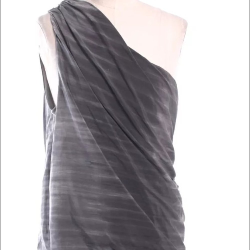 Alice + Olivia One Shoulder Grey Ombre Top (S)